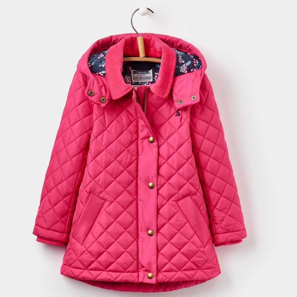 Joules Quilted Fuchsia Puffer Jacket